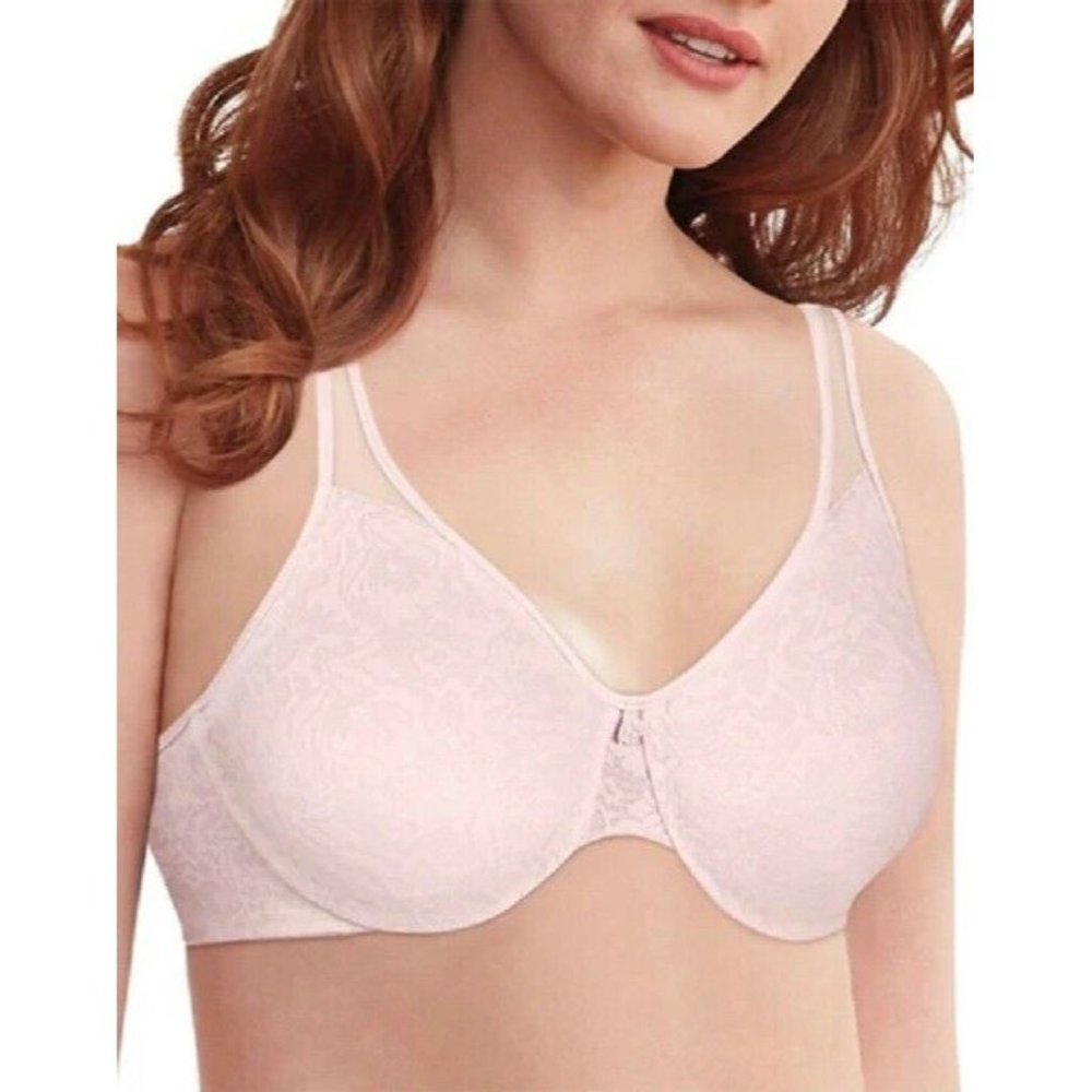 *Bali Minimizer Bra Womens Size 36DDD Sandshell Underwire Floral Print $44